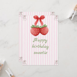 Convites Aniversário Cereja Doce – Elegância Rosa e Branca