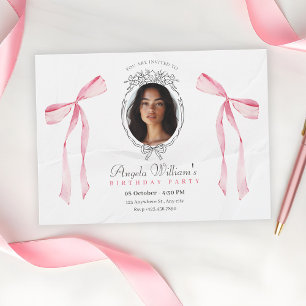Convites Aniversário clássico de arco rosa elegante