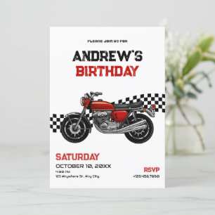 Convites Aniversário clássico de motocicleta