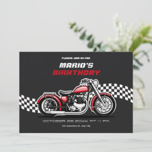 Convites Aniversário clássico de motocicleta