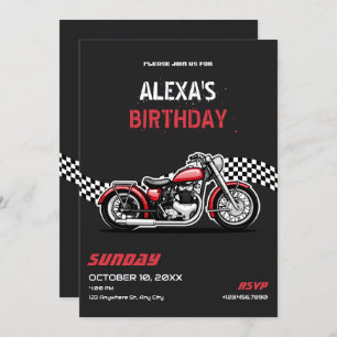 Convites Aniversário clássico de motocicleta