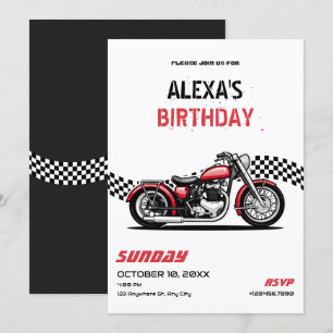 Convites Aniversário clássico de motocicleta