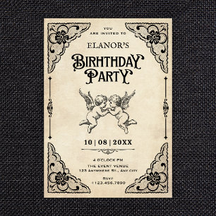 Convites Aniversário clássico vintage