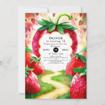 Aniversário Colorido da Fruta Morango