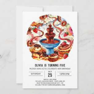 Convites Aniversário Colorido de Chocolate