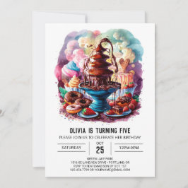 Convites Aniversário Colorido de Chocolate Infantil