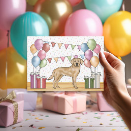 Convites Aniversário Colorido do Cão Retriever Labrador Ama