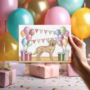 Convites Aniversário Colorido do Cão Retriever Labrador Ama