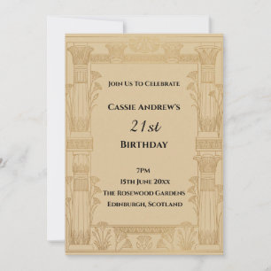 Convites Aniversário Comemorativo em Ouro Art Deco