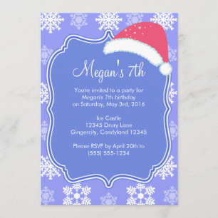 Convites Aniversário congelado do inverno do floco de neve