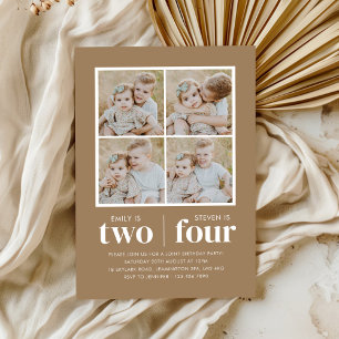 Convites Aniversário Conjunto de Colagem de Fotos