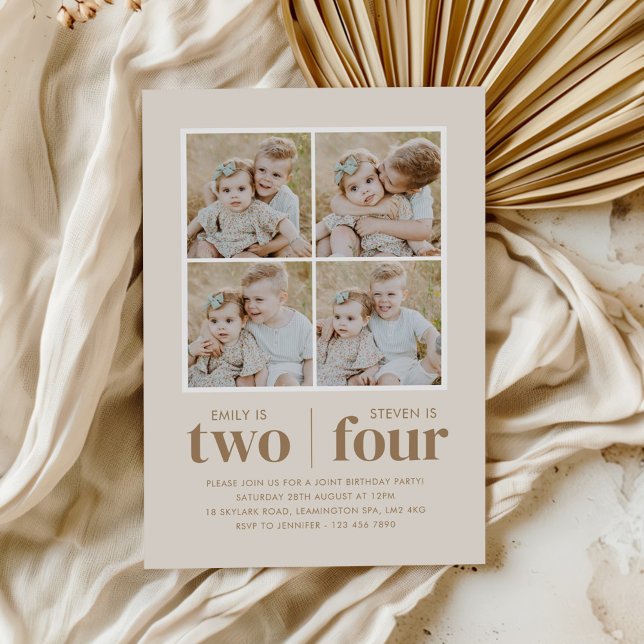 Convites Aniversário Conjunto de Colagem de Fotos (Criador carregado)