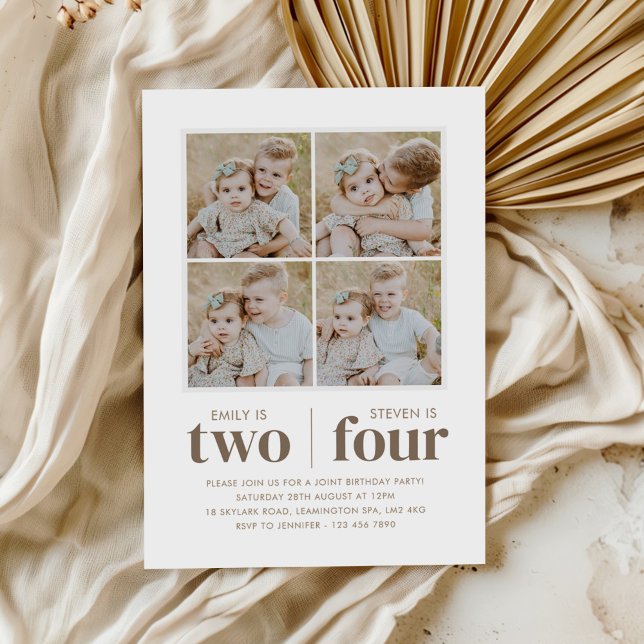 Convites Aniversário Conjunto de Colagem de Fotos (Criador carregado)