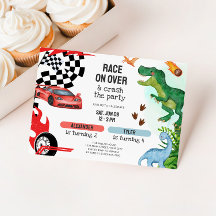 Aniversário Conjunto de Dinossauros e Carros de Co