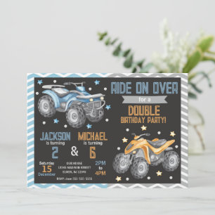 Convites Aniversário Conjunto de Quadriciclo 4 Rodas ATV
