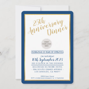 Convites ANIVERSÁRIO CORPORATIVO JANTAR o ouro moderno mari