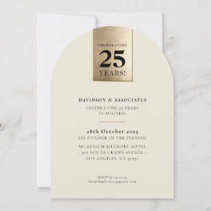Convites ANIVERSÁRIO CORPORATIVO luxo marfim preto dourado