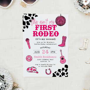 Convites Aniversário Cowgirl Disco Ain't My First Rodeo