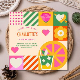 Convites Aniversário Cúbico Moderno