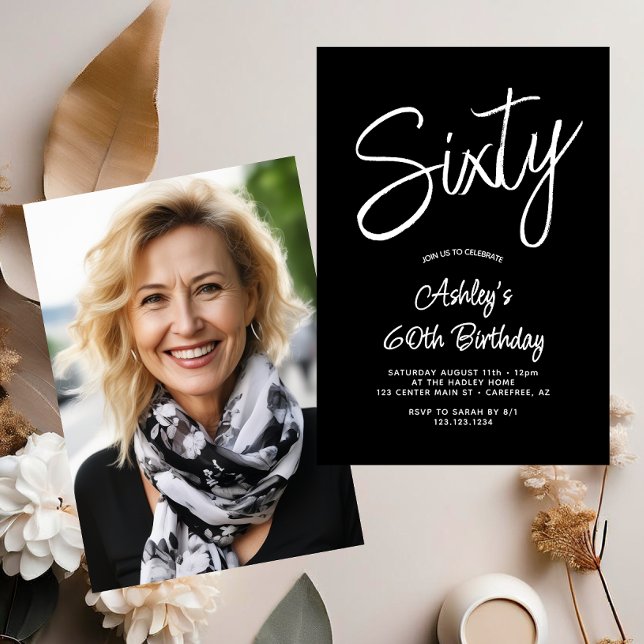 Convites Aniversário da 60ª Fotografia do Branco Preto de S (Criador carregado)