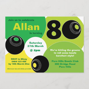 Convites Aniversário da 80 Lawn Bowls Boliche descalço