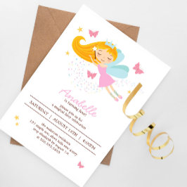 Convites Aniversário da Adorável Fada Princesa Loura