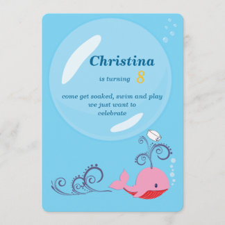 Convites Aniversário da Baleia Garota Marinheira