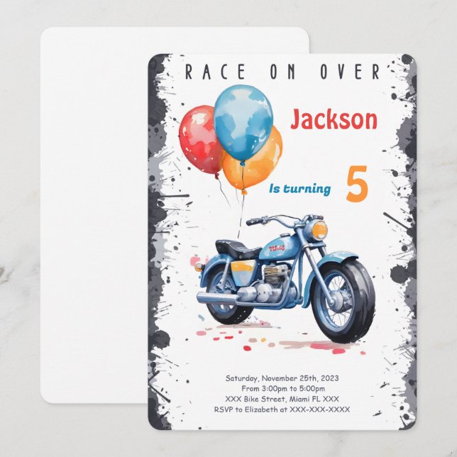 Convites Aniversário da Blue Bike (Frente/Verso)