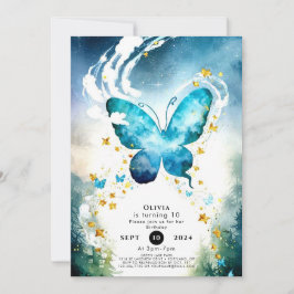 Convites Aniversário da Borboleta Azul Magnética
