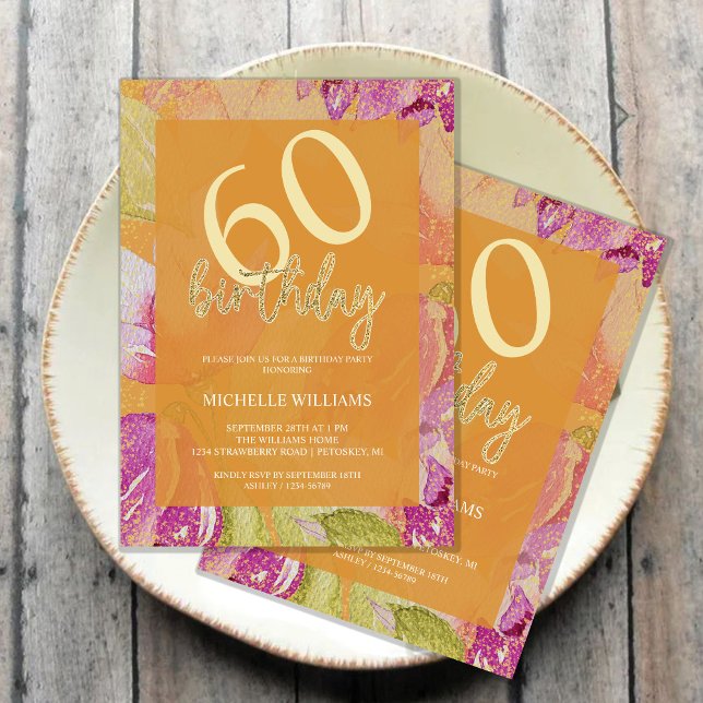 Convites Aniversário da Caligrafia Dourada Elegante (Criador carregado)