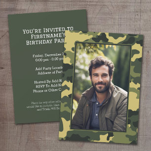 Convites aniversário da campanha militar com foto