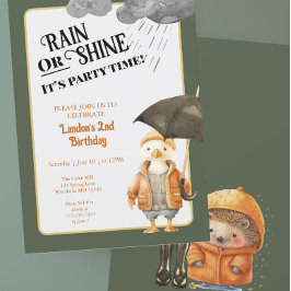 Convites Aniversário da chuva ou do Primavera brilhante ou 