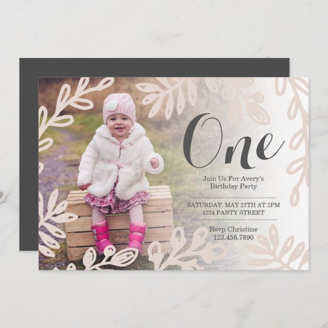 Convites Aniversário da Colheita de Flores (Frente/Verso)