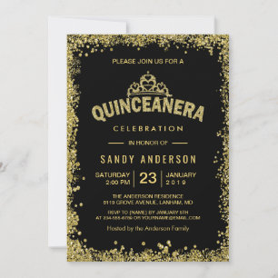 Convites Aniversário da Coroa de Quinceanera 15