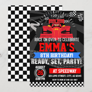 Convites Aniversário da corrida de carros da Red Race