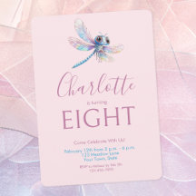 Aniversário da Dragonfly-color Pink Girl