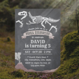 Convites Aniversário da Escavação Fóssil do Dinossauro