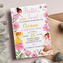 Convites Aniversário da Fada Floral Rosa Mágica