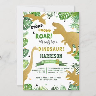 Convites Aniversário da Festa de aniversário Dinossauro da 