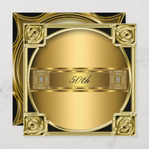 Convites Aniversário da Festa de aniversário Dourada Elegan