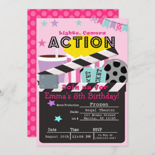 Convites Aniversário da Festa de Cinema Rosa