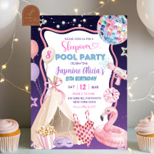 Aniversário da Festa de Piscina de Dormir Púrpura