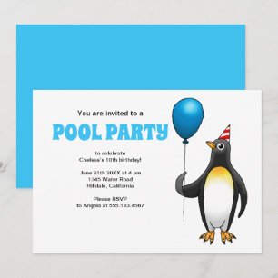 Convites Aniversário da Festa de Piscina de Verão