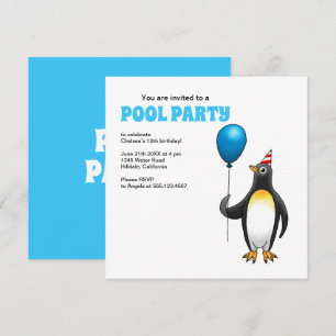 Convites Aniversário da Festa de Piscina de Verão