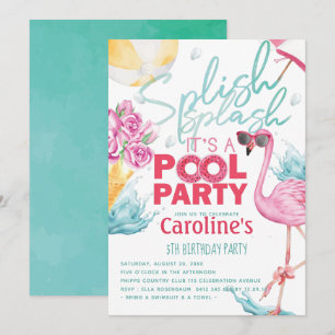 Convites Aniversário da Festa de Piscinas