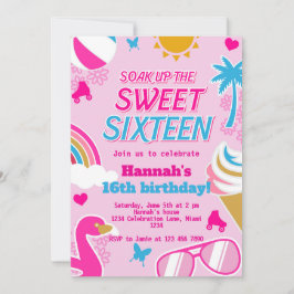 Convites Aniversário da Festa de Piscinas Doce 16