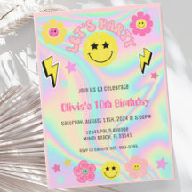 Aniversário da festa de rosto feliz Y2K Pink Paste