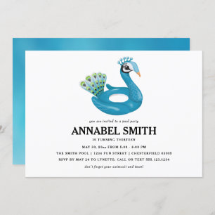 Convites Aniversário da festa na piscina do flutuador da