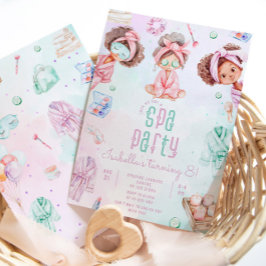 Convites Aniversário da Festa Spa de Menina Negra