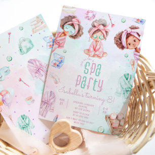 Convites Aniversário da Festa Spa de Menina Negra